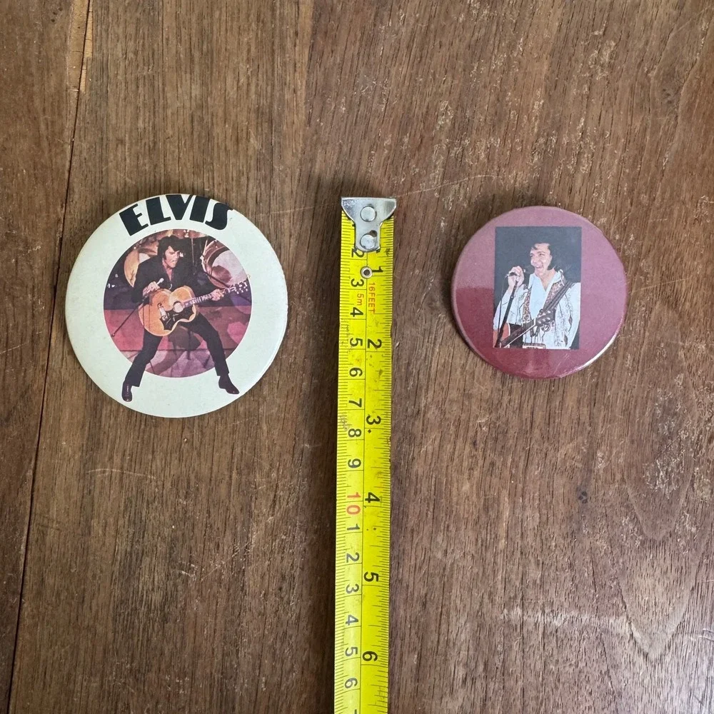 Vintage Elvis Presley Pinback Button Lot of 2‎ Badge-A-Minit LaSalle IL
